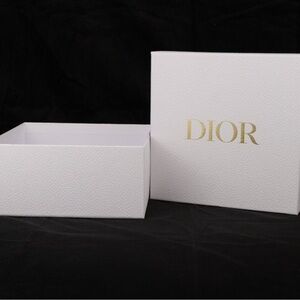 Dior White and Gold Textured Box 8.5 x 8.5 inches